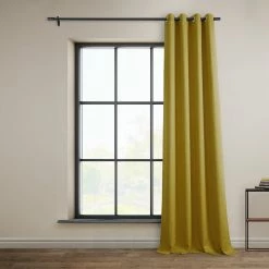 Flash Sale 😍 Exclusive Fabrics Faux Linen Grommet Room Darkening Curtain (1 Panel) Heather Grey 🔔 -Exclusive Fabrics SHOP Exclusive Fabrics Faux Linen Grommet Room Darkening Curtain 281 Panel29 2