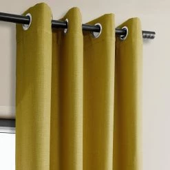 Flash Sale 😍 Exclusive Fabrics Faux Linen Grommet Room Darkening Curtain (1 Panel) Heather Grey 🔔 -Exclusive Fabrics SHOP Exclusive Fabrics Faux Linen Grommet Room Darkening Curtain 281 Panel29 4