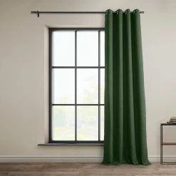 Flash Sale 😍 Exclusive Fabrics Faux Linen Grommet Room Darkening Curtain (1 Panel) Heather Grey 🔔 -Exclusive Fabrics SHOP Exclusive Fabrics Faux Linen Grommet Room Darkening Curtain 281 Panel29 7