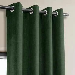 Flash Sale 😍 Exclusive Fabrics Faux Linen Grommet Room Darkening Curtain (1 Panel) Heather Grey 🔔 -Exclusive Fabrics SHOP Exclusive Fabrics Faux Linen Grommet Room Darkening Curtain 281 Panel29 9