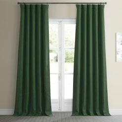 Promo 🧨 Exclusive Fabrics Faux Linen Room Darkening Curtain (1 Panel) Focal Green 🥰