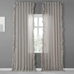 Discount 🥰 Exclusive Fabrics Faux Linen Ruffle Sheer Curtain (1 Panel) Nickel 👍 19 Discount 🥰 Exclusive Fabrics Faux Linen Ruffle Sheer Curtain (1 Panel) Nickel 👍 -Exclusive Fabrics SHOP Exclusive Fabrics Faux Linen Ruffle Sheer Curtain 2