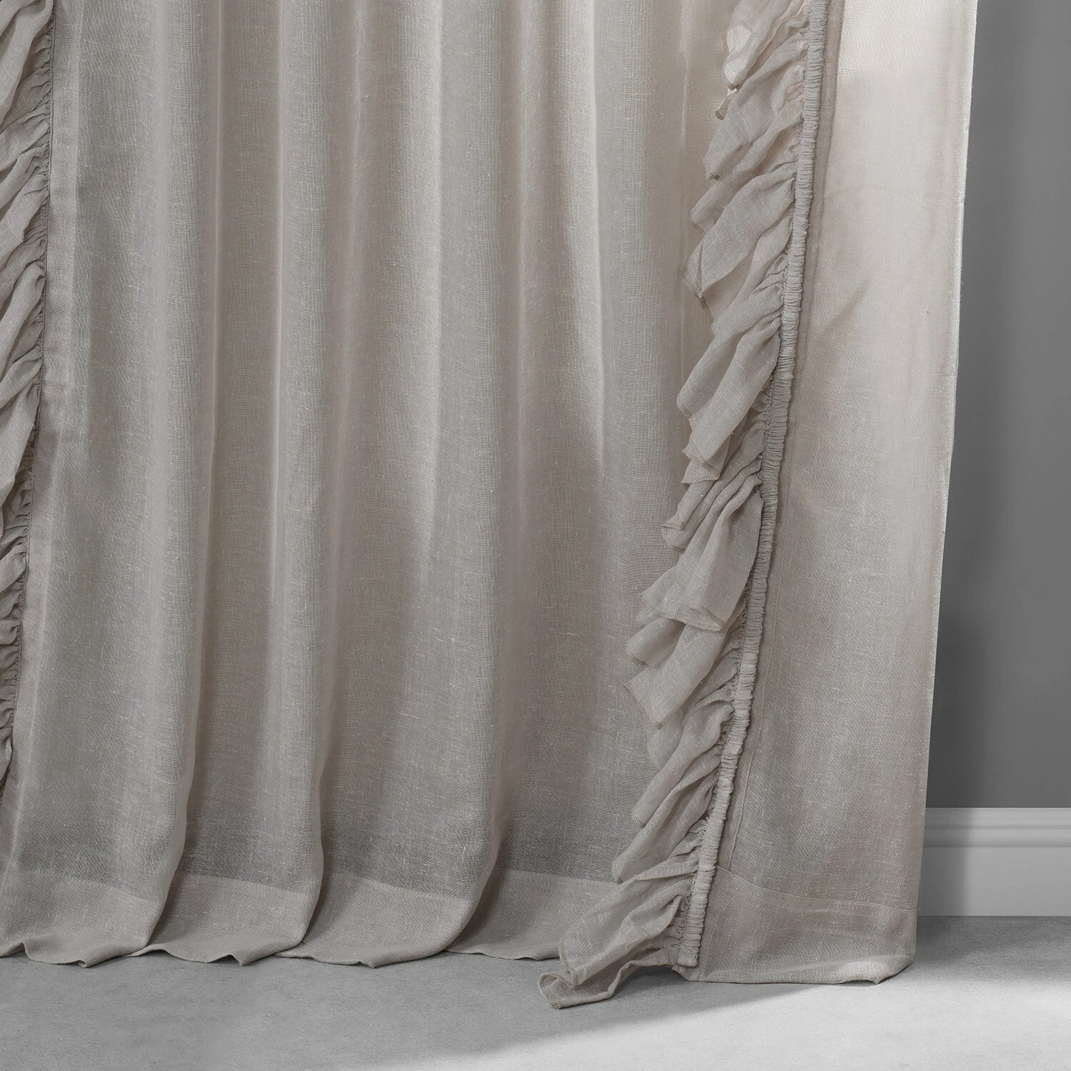 Discount 🥰 Exclusive Fabrics Faux Linen Ruffle Sheer Curtain (1 Panel) Nickel 👍 13 Discount 🥰 Exclusive Fabrics Faux Linen Ruffle Sheer Curtain (1 Panel) Nickel 👍 - Image 11
