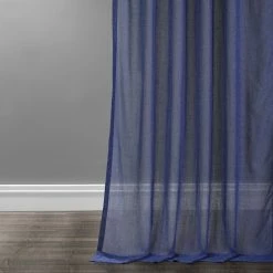 Best Pirce 👍 Exclusive Fabrics Faux Linen Sheer Curtain (1 Panel) Blue Lapis 🌟 -Exclusive Fabrics SHOP Exclusive Fabrics Faux Linen Sheer Curtain Panel 3