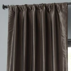 Brand new 🌟 Exclusive Fabrics Ex. Fabrics Faux Silk Taffeta 108-inch Blkout Curtain (1 Panel) Mushroom 🎉 -Exclusive Fabrics SHOP Exclusive Fabrics Faux Silk Taffeta 108 inch Blackout Curtain Panel 5