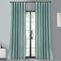 Exclusive Fabrics SHOP -Exclusive Fabrics SHOP Exclusive Fabrics Faux Silk Taffeta 120 inch Blackout Curtain Panel 1