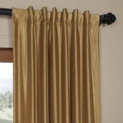 Cheapest 🛒 Exclusive Fabrics Ex. Fabrics Flax Gold Textured Silk Single Curtain (1 Panel) 🥰 -Exclusive Fabrics SHOP Exclusive Fabrics Flax Gold Vintage Faux Textured Dupioni Silk Curtain Panel 0cce0499 e813 41d5 8f50 b05e807cd511 1000