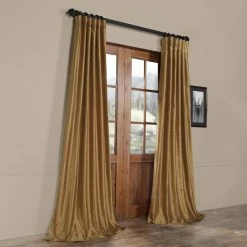 Cheapest 🛒 Exclusive Fabrics Ex. Fabrics Flax Gold Textured Silk Single Curtain (1 Panel) 🥰 -Exclusive Fabrics SHOP Exclusive Fabrics Flax Gold Vintage Faux Textured Dupioni Silk Curtain Panel 31482dae 6ef8 4122 a6b0 6e45093a6dff 1000