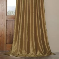 Cheapest 🛒 Exclusive Fabrics Ex. Fabrics Flax Gold Textured Silk Single Curtain (1 Panel) 🥰 -Exclusive Fabrics SHOP Exclusive Fabrics Flax Gold Vintage Faux Textured Dupioni Silk Curtain Panel d125c043 e550 41c5 b078 5f15edeb6fc5 1000