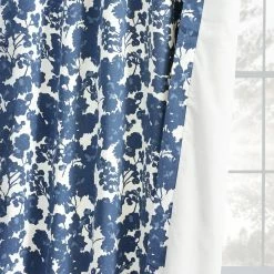Deals 🤩 Exclusive Fabrics Fleur Cotton Printed Single Curtain Panel (1 Panel) Fleur Blue ⭐ -Exclusive Fabrics SHOP Exclusive Fabrics Fleur Blue Cotton Printed Single Curtain Panel 9