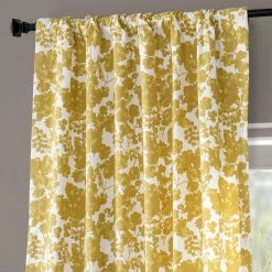 Deals 🤩 Exclusive Fabrics Fleur Cotton Printed Single Curtain Panel (1 Panel) Fleur Blue ⭐ -Exclusive Fabrics SHOP Exclusive Fabrics Fleur Cotton Printed Single Curtain Panel 2