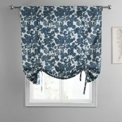 Discount 🔥 Exclusive Fabrics Fleur Printed Cotton Tie-Up Window Shade - 46 X 63 👍 -Exclusive Fabrics SHOP Exclusive Fabrics Fleur Printed Cotton Tie Up Window Shade 2