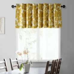 Best reviews of 🤩 Exclusive Fabrics Fleur Printed Cotton Window Valance - 50 X 19 Fleur Gold 👍 -Exclusive Fabrics SHOP Exclusive Fabrics Fleur Printed Cotton Window Valance 2