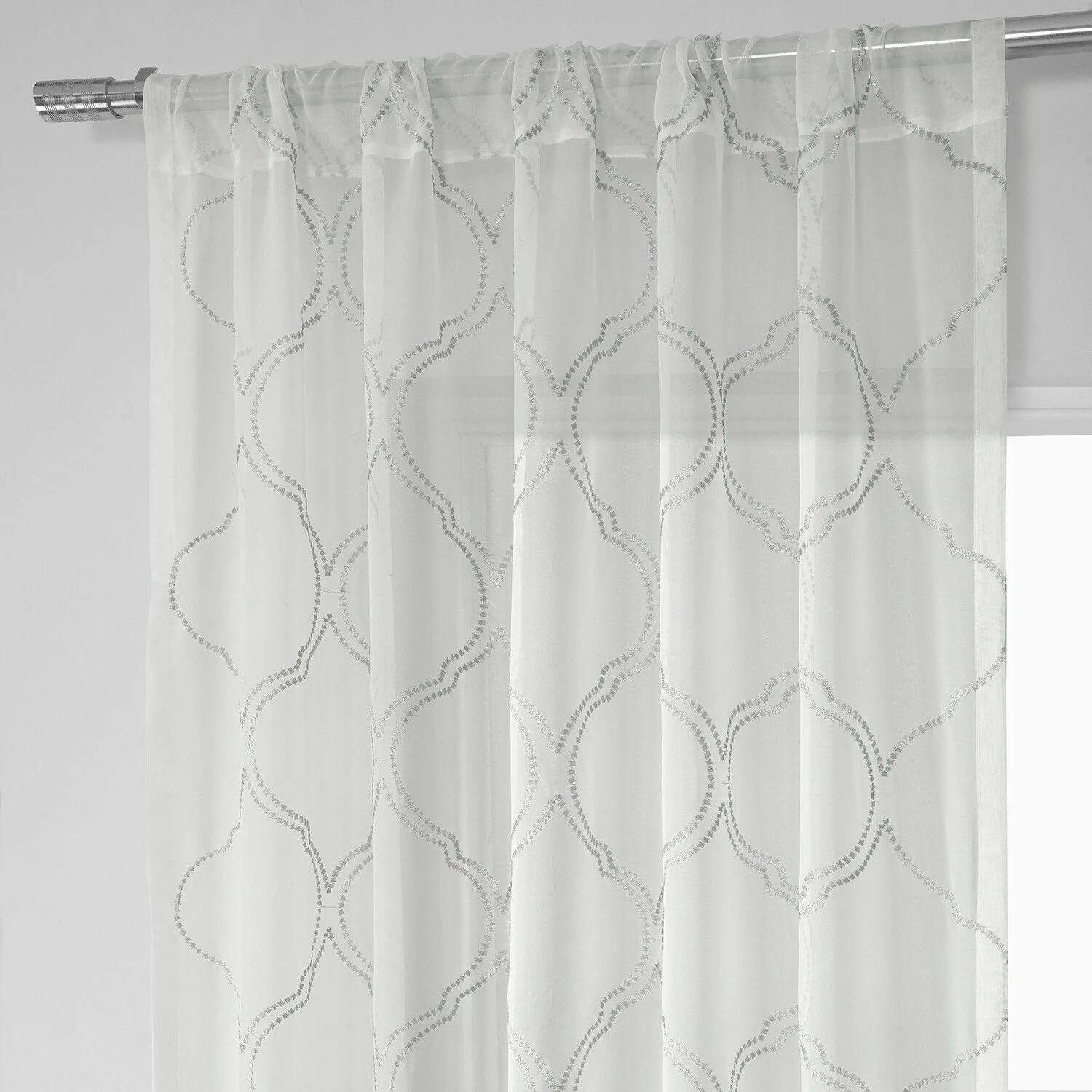 Wholesale 🛒 Exclusive Fabrics Florentina Silver Embroidered Sheer Curtain (1 Panel) 😉 6 Wholesale 🛒 Exclusive Fabrics Florentina Silver Embroidered Sheer Curtain (1 Panel) 😉 - Image 4