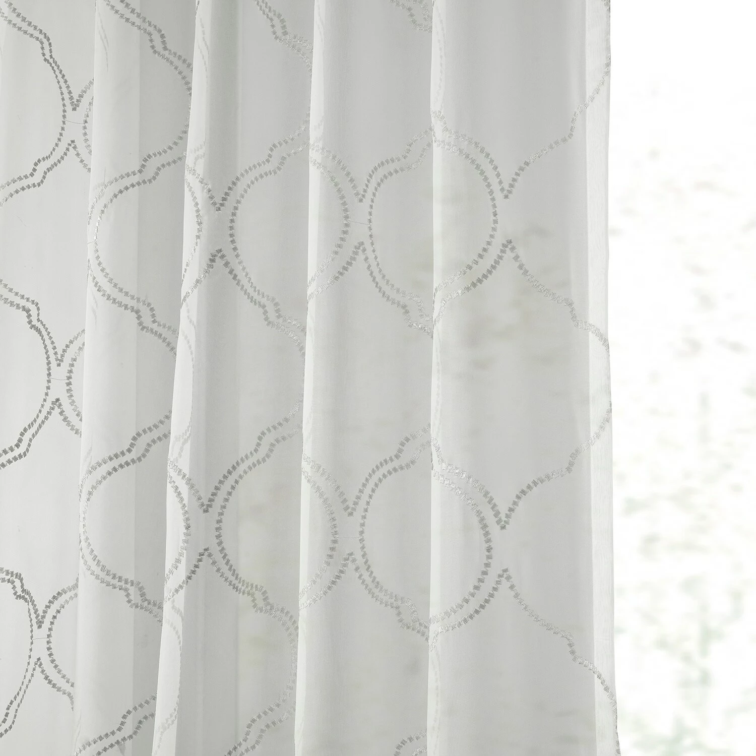 Wholesale 🛒 Exclusive Fabrics Florentina Silver Embroidered Sheer Curtain (1 Panel) 😉 8 Wholesale 🛒 Exclusive Fabrics Florentina Silver Embroidered Sheer Curtain (1 Panel) 😉 - Image 6