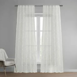 Best Sale 👏 Exclusive Fabrics Florentina White Embroidered Sheer Curtain (1 Panel) ⭐