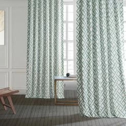 Cheap 🎉 Exclusive Fabrics Garden Path Printed Cotton Curtain (1 Panel) Garden Path Slate Blue 😍 -Exclusive Fabrics SHOP Exclusive Fabrics Garden Path Printed Cotton Curtain Panel 3