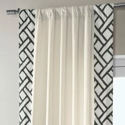 Cheapest ✨ Exclusive Fabrics Garden Path Solid Cotton Bordered Curtain (1 Panel) Garden Path Black 😀 -Exclusive Fabrics SHOP Exclusive Fabrics Garden Path Solid Cotton Bordered Curtain 281 Panel29 4