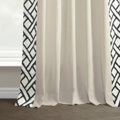 Cheapest ✨ Exclusive Fabrics Garden Path Solid Cotton Bordered Curtain (1 Panel) Garden Path Black 😀 -Exclusive Fabrics SHOP Exclusive Fabrics Garden Path Solid Cotton Bordered Curtain 281 Panel29 6