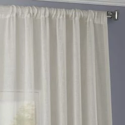 Cheapest 🔔 Exclusive Fabrics Gardenia Faux Linen Sheer Curtain (1 Panel) ⌛ -Exclusive Fabrics SHOP Exclusive Fabrics Gardenia Faux Linen Sheer Curtain Panel 3