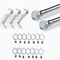 Discount 💯 Exclusive Fabrics Glass Sphere Prism Extendable Metal Rod Set, 52 - 144 Matte Black 🔔 -Exclusive Fabrics SHOP Exclusive Fabrics Glass Sphere Prism Extendable Metal Rod Set2C 52 144 5