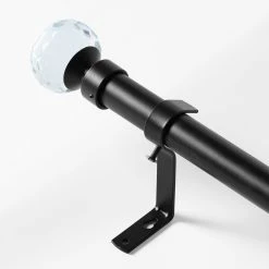 Discount 💯 Exclusive Fabrics Glass Sphere Prism Extendable Metal Rod Set, 52 - 144 Matte Black 🔔 -Exclusive Fabrics SHOP Exclusive Fabrics Glass Sphere Prism Extendable Metal Rod Set2C 52 144 6