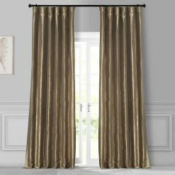 Best reviews of ✔️ Exclusive Fabrics Gold Nugget Faux Silk Taffeta Curtain (1 Panel) 😀