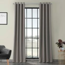 Wholesale ๐ Exclusive Fabrics Neutral Grey Grommet Thermal Blackout Curtain Panel Pair (2 Panels) โ