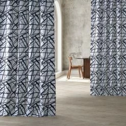 Cheapest 🔥 Exclusive Fabrics Gridlock Blackout Room Darkening Curtain Panel Pair (2 Panels) Gridlock Black Steel 🎁 -Exclusive Fabrics SHOP Exclusive Fabrics Gridlock Blackout Room Darkening Curtain Panel Pair 1
