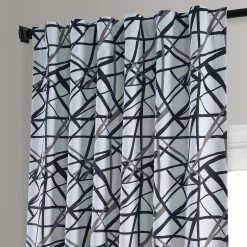 Cheapest 🔥 Exclusive Fabrics Gridlock Blackout Room Darkening Curtain Panel Pair (2 Panels) Gridlock Black Steel 🎁 -Exclusive Fabrics SHOP Exclusive Fabrics Gridlock Blackout Room Darkening Curtain Panel Pair 6