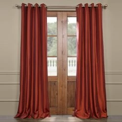 Wholesale ๐งจ Exclusive Fabrics Grommet Blackout Faux Silk Taffeta 84-inch Curtain (1 Panel) Graphite ๐
