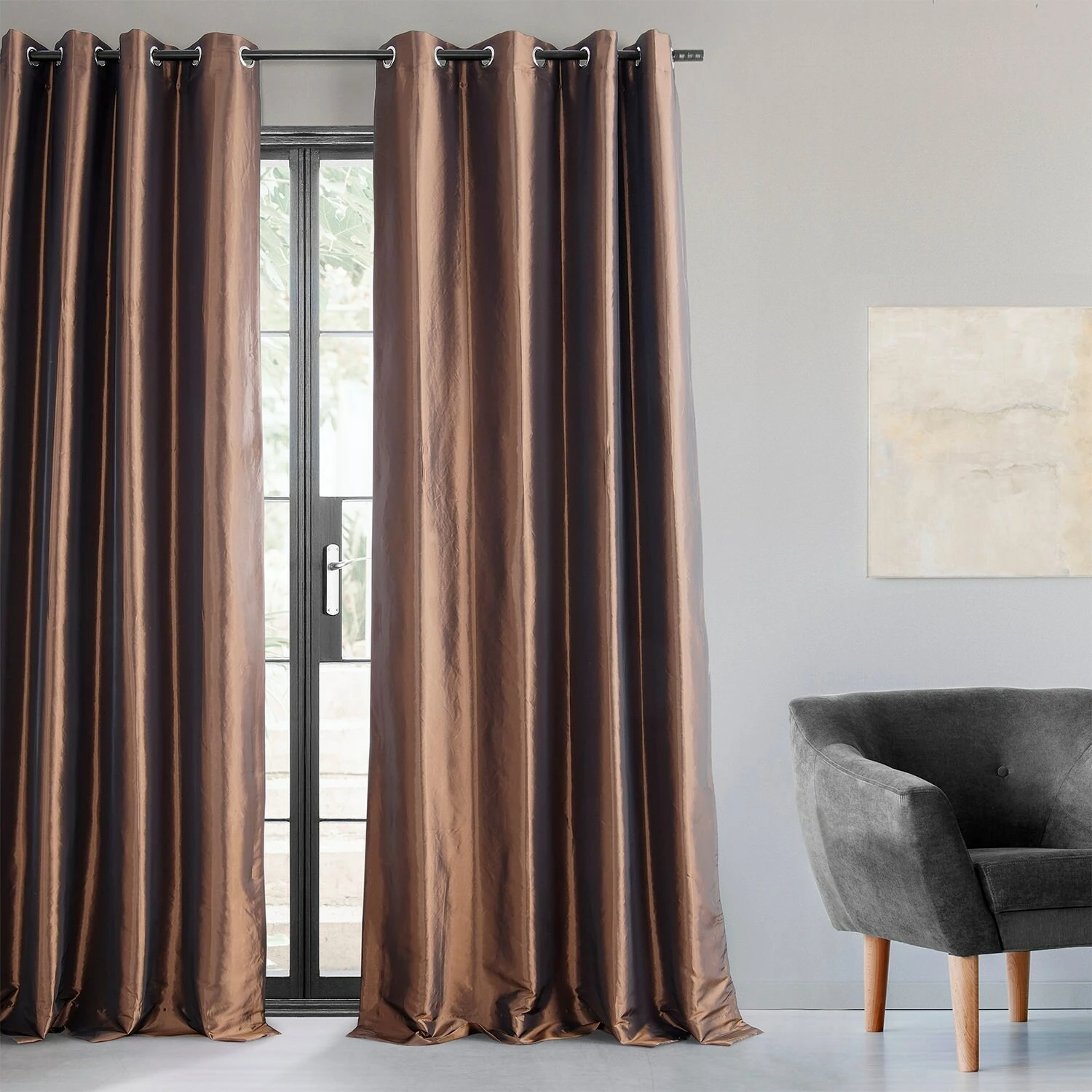 Wholesale ๐งจ Exclusive Fabrics Grommet Blackout Faux Silk Taffeta 84-inch Curtain (1 Panel) Graphite ๐ 10 Wholesale ๐งจ Exclusive Fabrics Grommet Blackout Faux Silk Taffeta 84-inch Curtain (1 Panel) Graphite ๐ - Image 8