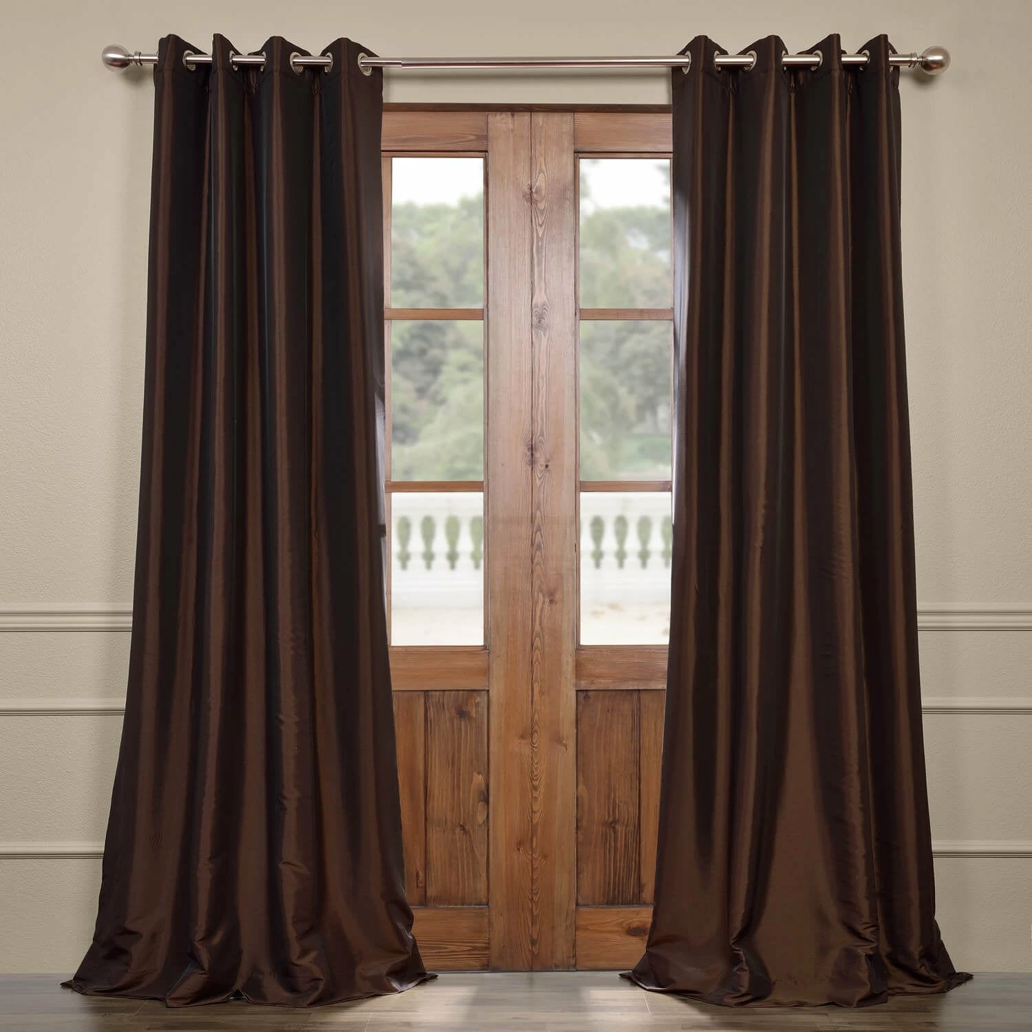 Brand new ๐ Exclusive Fabrics Grommet Blackout Faux Silk Taffeta 96-inch Curtain (1 Panel) Platinum ๐ 4 Brand new ๐ Exclusive Fabrics Grommet Blackout Faux Silk Taffeta 96-inch Curtain (1 Panel) Platinum ๐ - Image 2