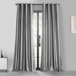 Brand new 🛒 Exclusive Fabrics Grommet Blackout Faux Silk Taffeta 96-inch Curtain (1 Panel) Platinum 😀