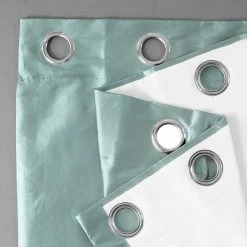 Promo 🥰 Exclusive Fabrics Grommet Blackout Faux Silk Taffeta Curtain (1 Panel) Robin's Egg 🔔 -Exclusive Fabrics SHOP Exclusive Fabrics Grommet Blackout Faux Silk Taffeta Curtain 281 Panel29 3