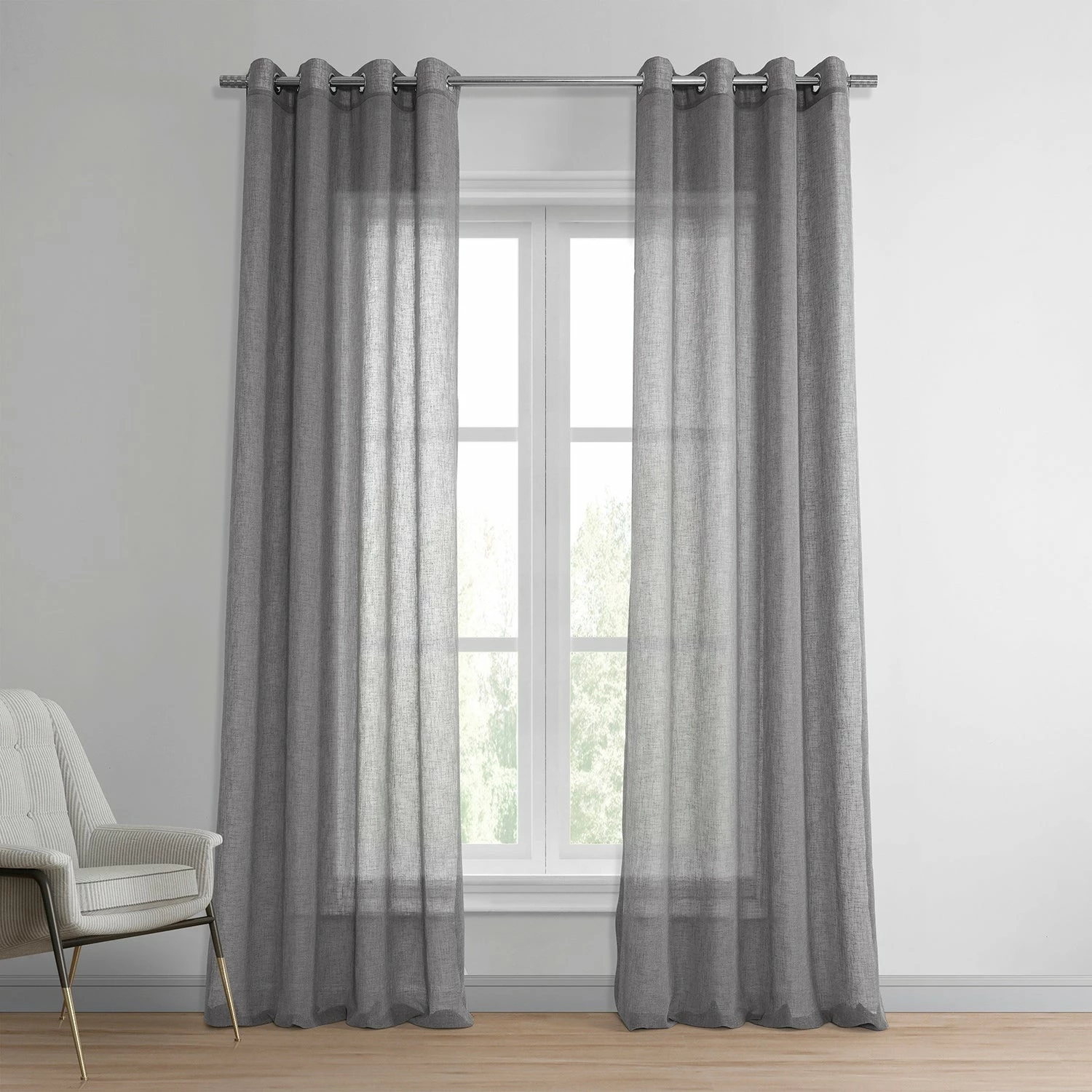 Buy ⌛ Exclusive Fabrics Grommet Solid Faux-linen Sheer Curtain (1 Panel) Aspen White ❤️ 11 Buy ⌛ Exclusive Fabrics Grommet Solid Faux-linen Sheer Curtain (1 Panel) Aspen White ❤️ - Image 9