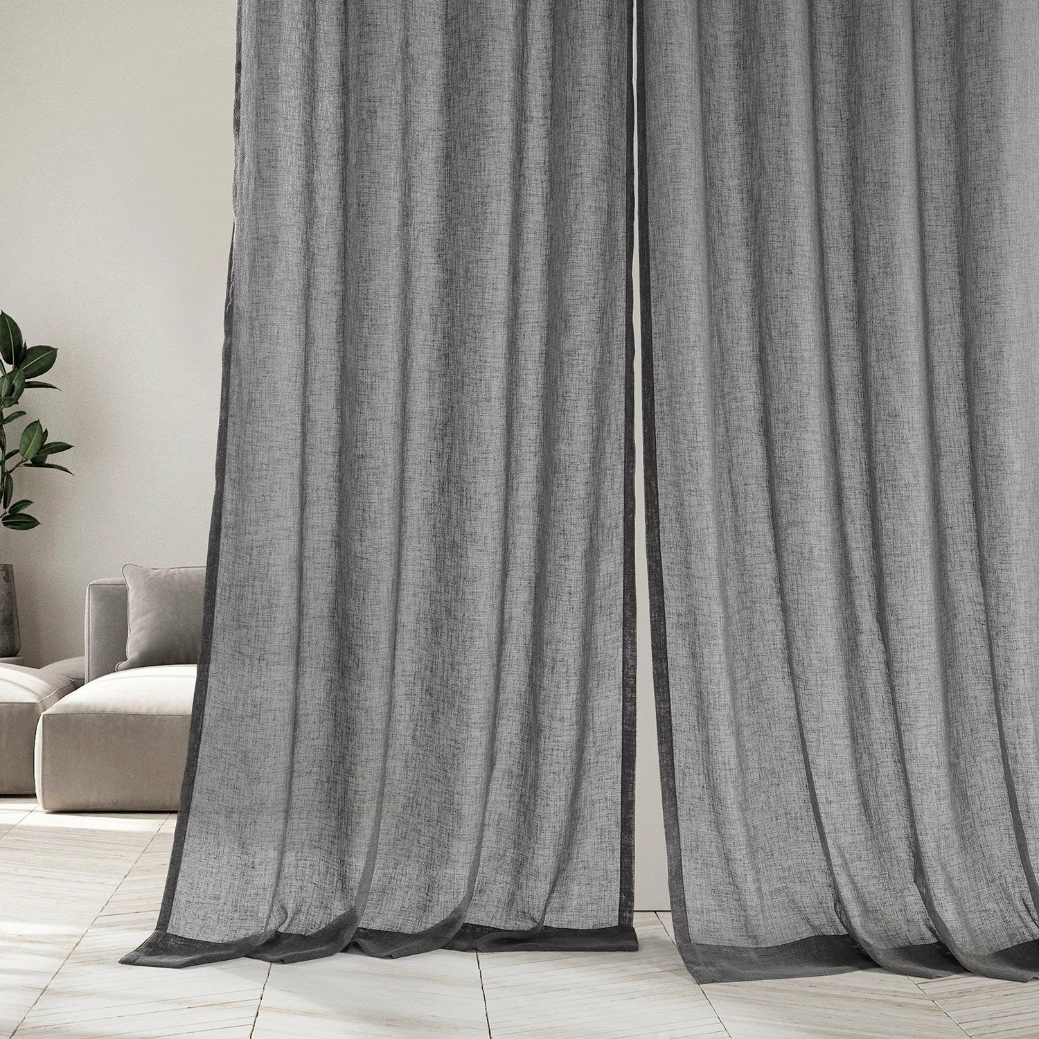 Buy ⌛ Exclusive Fabrics Grommet Solid Faux-linen Sheer Curtain (1 Panel) Aspen White ❤️ 12 Buy ⌛ Exclusive Fabrics Grommet Solid Faux-linen Sheer Curtain (1 Panel) Aspen White ❤️ - Image 10