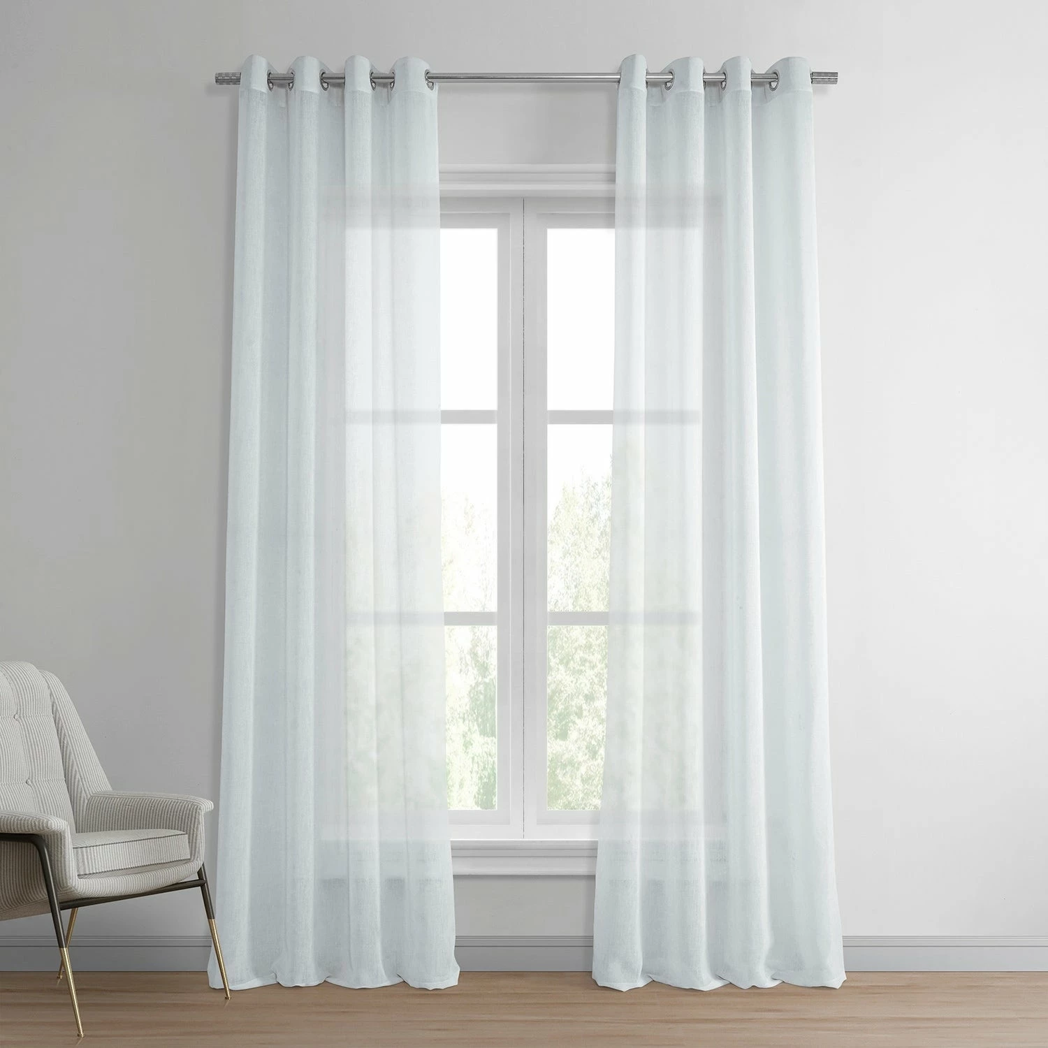 Buy ⌛ Exclusive Fabrics Grommet Solid Faux-linen Sheer Curtain (1 Panel) Aspen White ❤️ 3 Buy ⌛ Exclusive Fabrics Grommet Solid Faux-linen Sheer Curtain (1 Panel) Aspen White ❤️