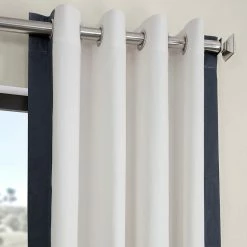 Discount 🥰 Exclusive Fabrics Grommet Vertical Colorblock Curtain (1 Panel) Warm Off-white & Black ❤️ -Exclusive Fabrics SHOP Exclusive Fabrics Grommet Vertical Colorblock Curtain 1fce9733 97cc 44da 8e21 80d03016f2ff