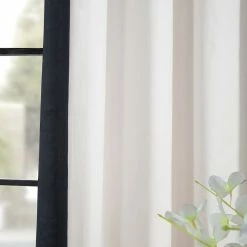 Discount 🥰 Exclusive Fabrics Grommet Vertical Colorblock Curtain (1 Panel) Warm Off-white & Black ❤️ -Exclusive Fabrics SHOP Exclusive Fabrics Grommet Vertical Colorblock Curtain 5dc39591 f574 4ff8 9c47 0e9f84e8629c