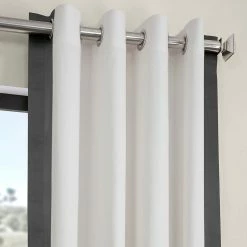 Discount 🥰 Exclusive Fabrics Grommet Vertical Colorblock Curtain (1 Panel) Warm Off-white & Black ❤️ -Exclusive Fabrics SHOP Exclusive Fabrics Grommet Vertical Colorblock Curtain 94ee5d6a b047 4e58 8ac1 271eadbd15a7