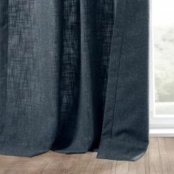 Flash Sale 😀 Exclusive Fabrics Heavy Faux Linen Curtain (1 Panel) British Navy 🔥 -Exclusive Fabrics SHOP Exclusive Fabrics Heavy Faux Linen Curtain 281 Panel29 11