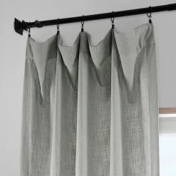Flash Sale 😀 Exclusive Fabrics Heavy Faux Linen Curtain (1 Panel) British Navy 🔥 -Exclusive Fabrics SHOP Exclusive Fabrics Heavy Faux Linen Curtain 281 Panel29 5