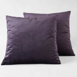 New 🛒 Exclusive Fabrics Heritage Plush Velvet Cushion Cover (Set Of 2) Peach Blossom 🤩 -Exclusive Fabrics SHOP Exclusive Fabrics Heritage Plush Velvet Cushion Cover Pair 4