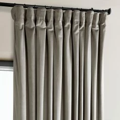 New 🌟 Exclusive Fabrics Heritage Plush Velvet Extrawide Curtain (1 Panel) Au Lait Creme 🥰 -Exclusive Fabrics SHOP Exclusive Fabrics Heritage Plush Velvet Extrawide Curtain 281 Panel29 10