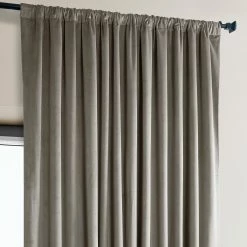 New 🌟 Exclusive Fabrics Heritage Plush Velvet Extrawide Curtain (1 Panel) Au Lait Creme 🥰 -Exclusive Fabrics SHOP Exclusive Fabrics Heritage Plush Velvet Extrawide Curtain 281 Panel29 11
