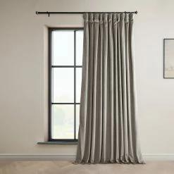 New 🌟 Exclusive Fabrics Heritage Plush Velvet Extrawide Curtain (1 Panel) Au Lait Creme 🥰 -Exclusive Fabrics SHOP Exclusive Fabrics Heritage Plush Velvet Extrawide Curtain 281 Panel29 8