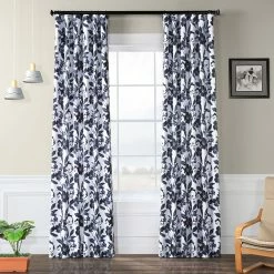 Buy 🧨 Exclusive Fabrics Hibiscus Blue Room Darkening Curtain Panel Pair (2 Panels) 🎁
