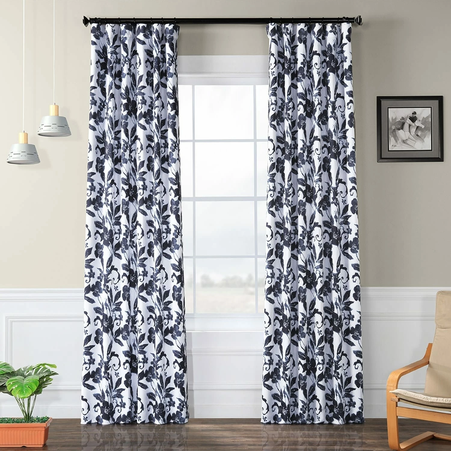 Buy ๐งจ Exclusive Fabrics Hibiscus Blue Room Darkening Curtain Panel Pair (2 Panels) ๐ 3 Buy ๐งจ Exclusive Fabrics Hibiscus Blue Room Darkening Curtain Panel Pair (2 Panels) ๐