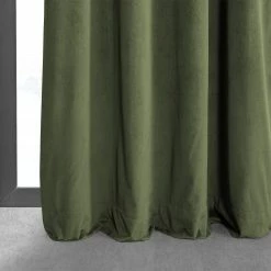 Flash Sale 🎉 Exclusive Fabrics Hunter Green Grommet Velvet Blackout Curtain (1 Panel) 😀 -Exclusive Fabrics SHOP Exclusive Fabrics Hunter Green Grommet Velvet Blackout Curtain 281 Panel29 4
